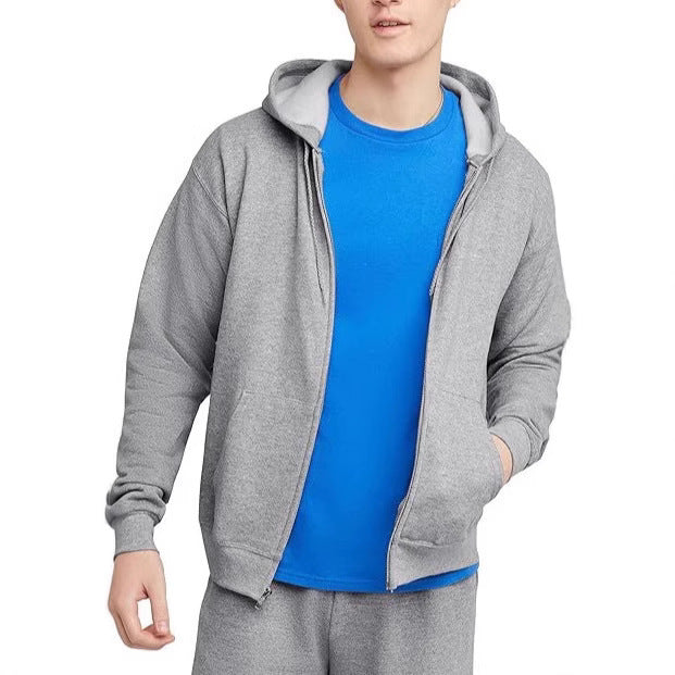 Men's American Fashion Brand Hooded Zipper Loose Pullover Top Sweatshirt Jacket