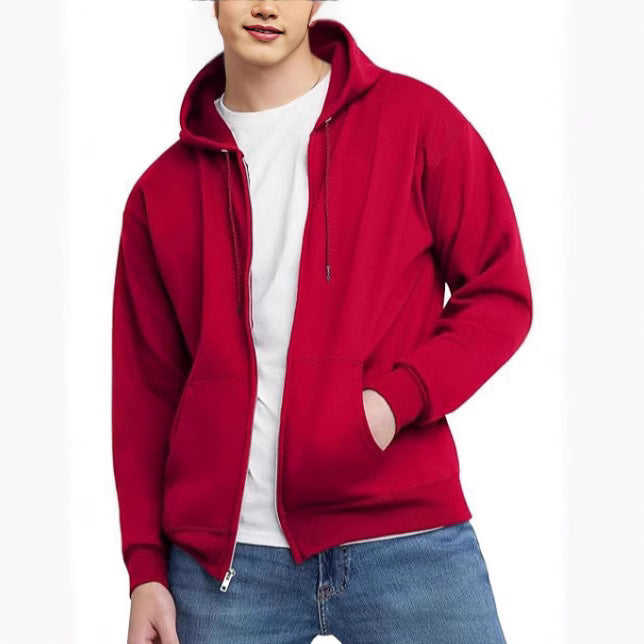 Men's American Fashion Brand Hooded Zipper Loose Pullover Top Sweatshirt Jacket