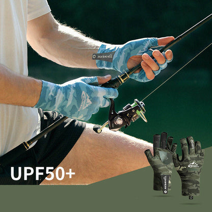 Professional UPF50+ Lure Fishing Gloves Half Finger Sun protection Ice silk Fishing Gloves For Men