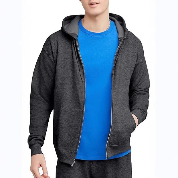 Men's American Fashion Brand Hooded Zipper Loose Pullover Top Sweatshirt Jacket